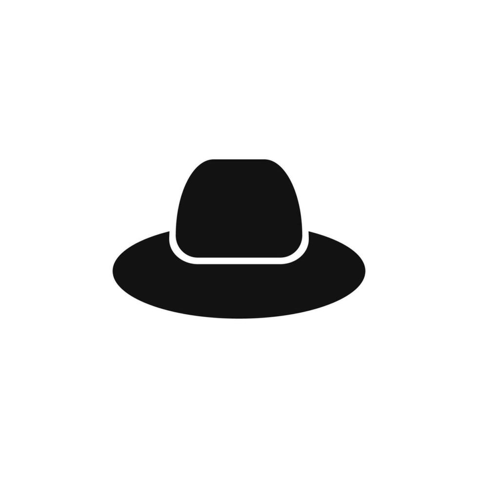Hat icon vector. Black silhouette hat icon vector