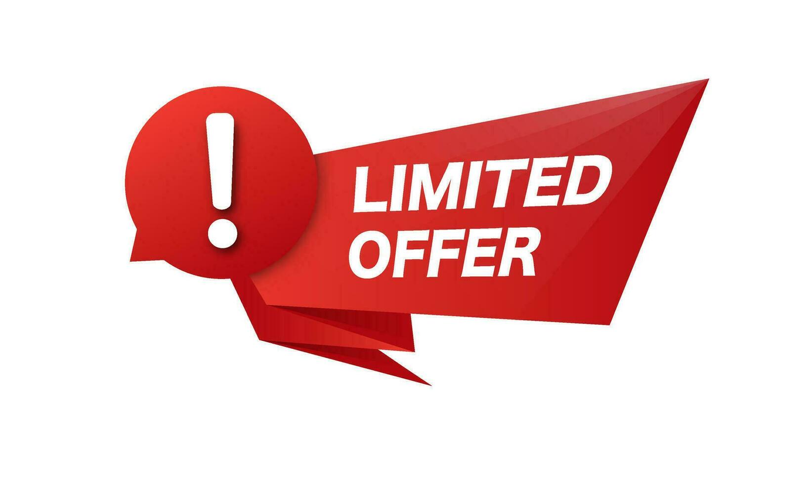 Red banner limeted offer. Discount marketing proposal for purchase advertising retail products and special vector sale