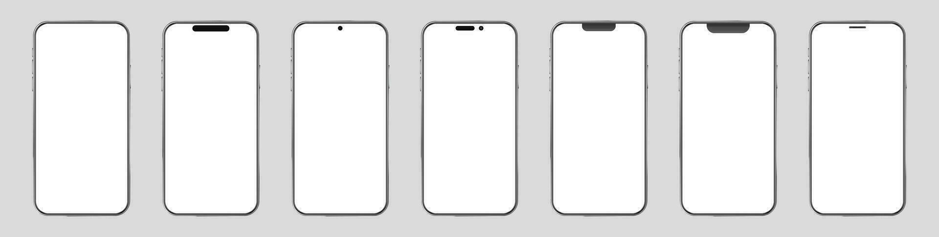 Mobile phone vector mockup. Blank smartphone isolated.