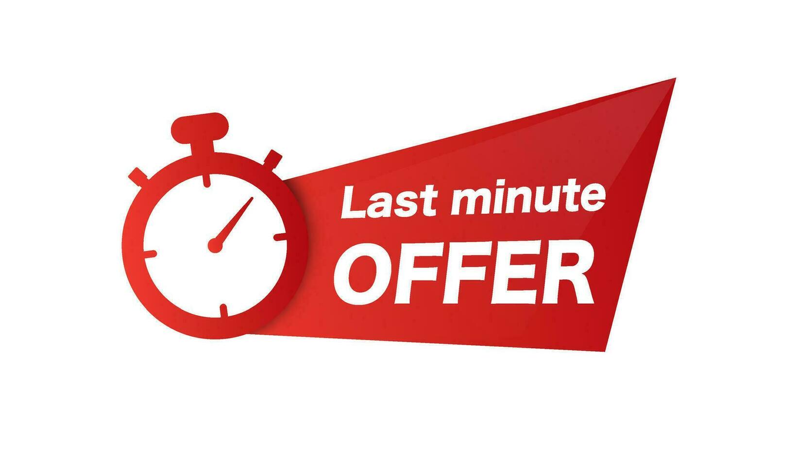 Red last minute offer banner. Discount business proposal for purchase advertising retail products and special vector marketing sale