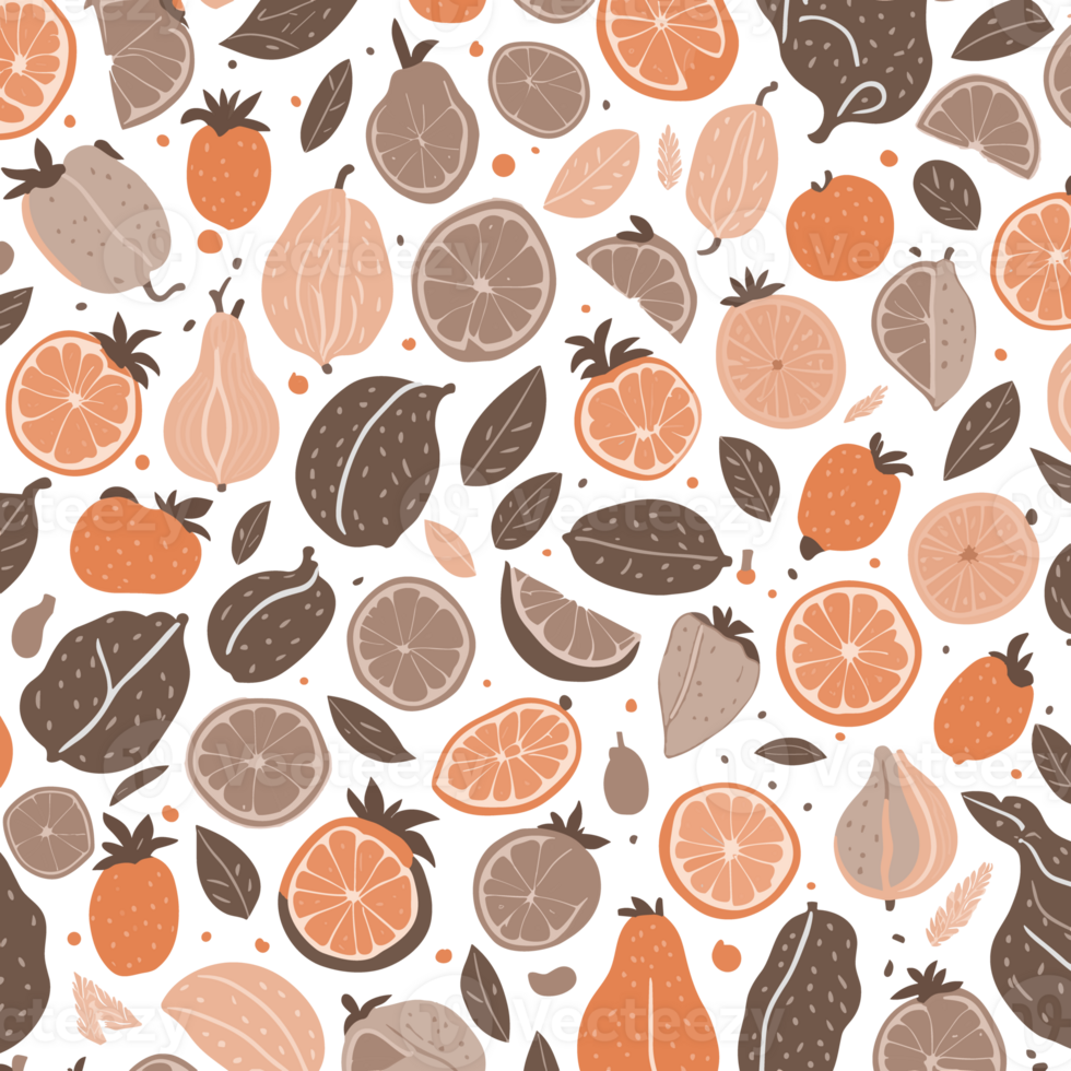 Seamless pattern with fruits and vegetables. Illustration in flat style png
