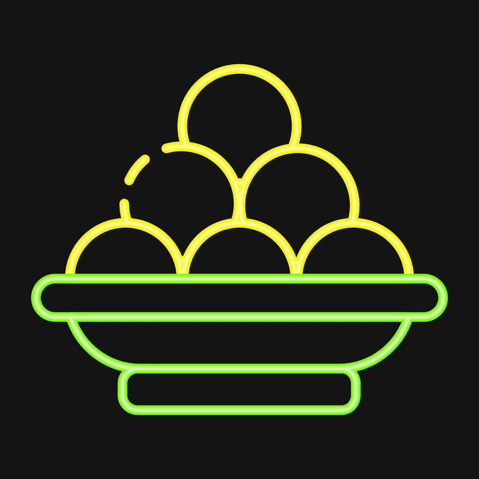 Icon laddu. Diwali celebration elements. Icons in neon style. Good for prints, posters, logo, decoration, infographics, etc. vector