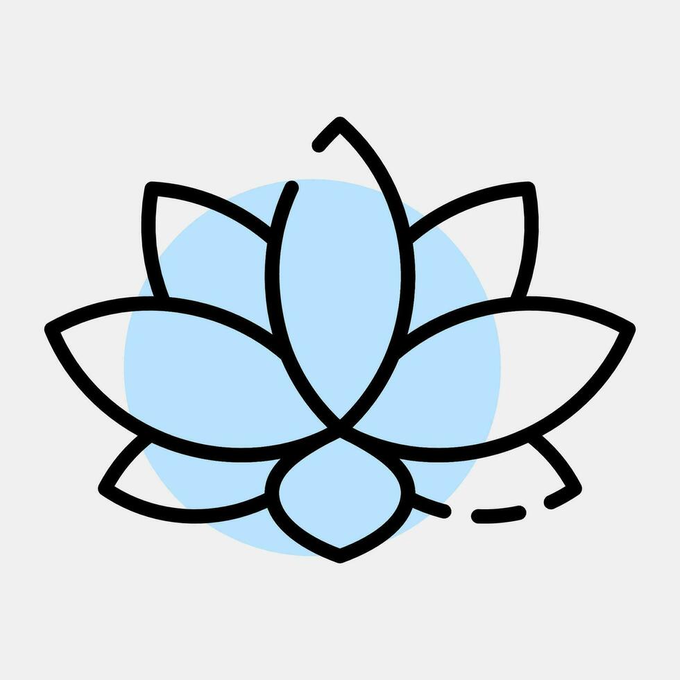 Icon lotus. Diwali celebration elements. Icons in color spot style. Good for prints, posters, logo, decoration, infographics, etc. vector