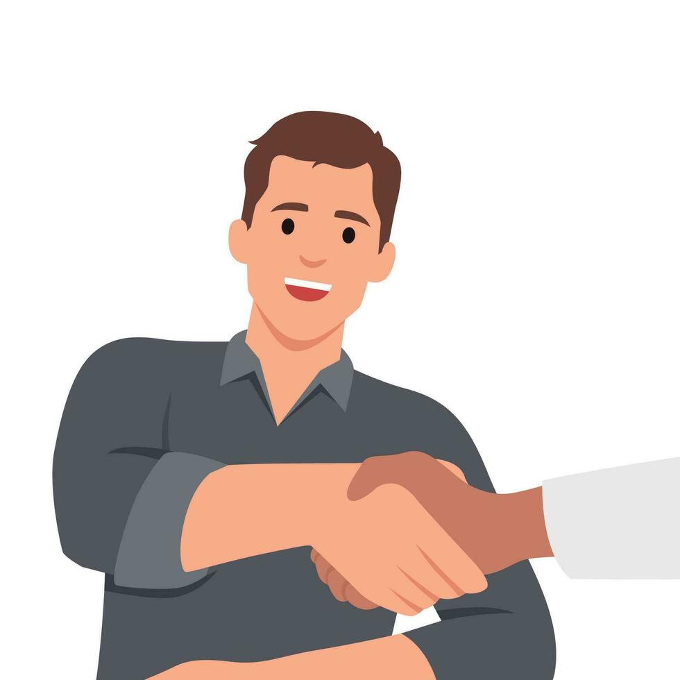 Men shaking hands emoji isolated on white Vector Image