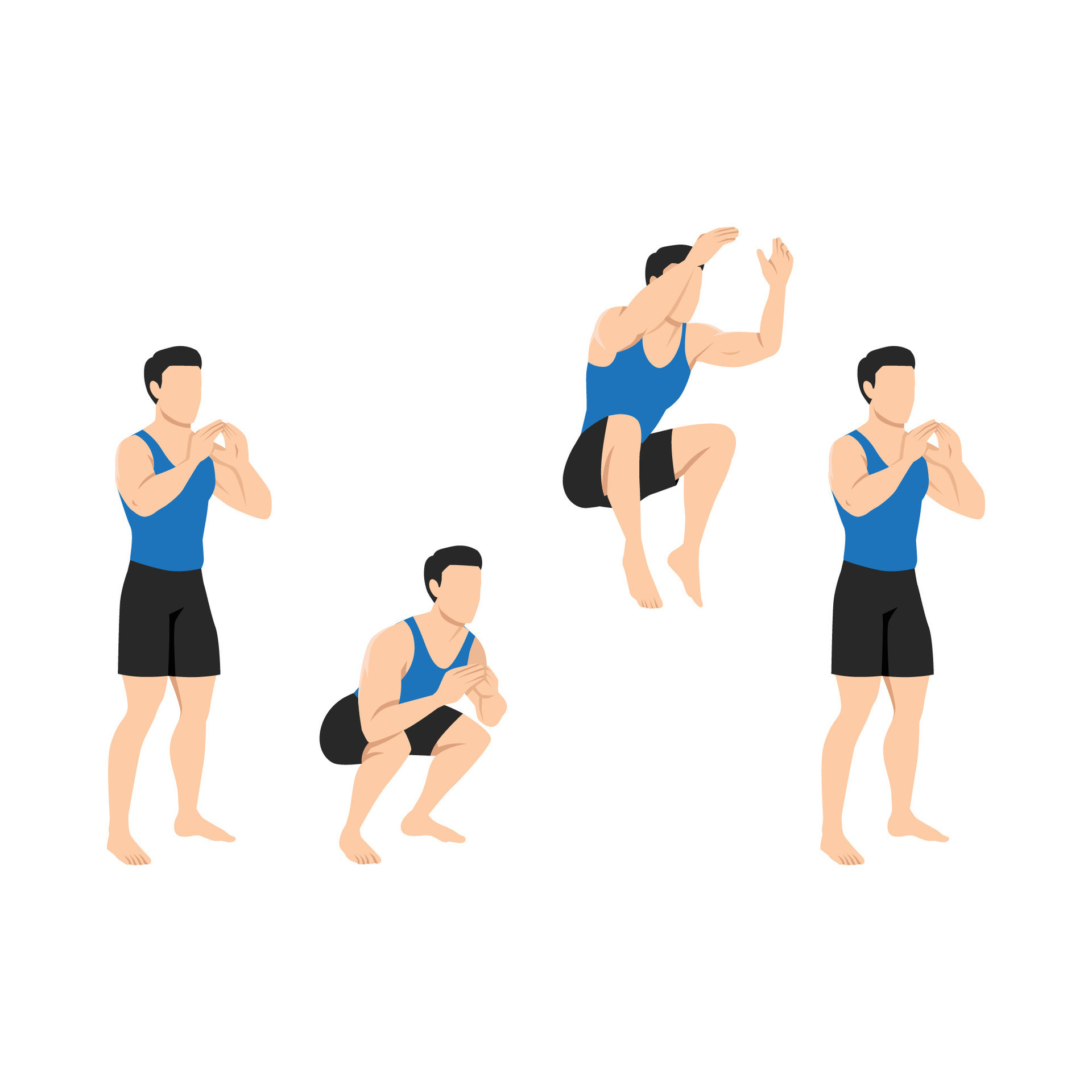 Man doing Squat tuck jump exercise. 32404885 Vector Art at Vecteezy