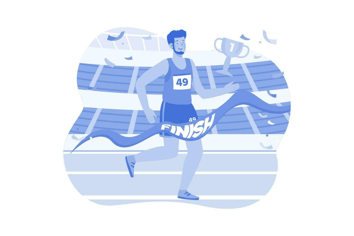 Bearded Dude Running Fast On The Stadium vector