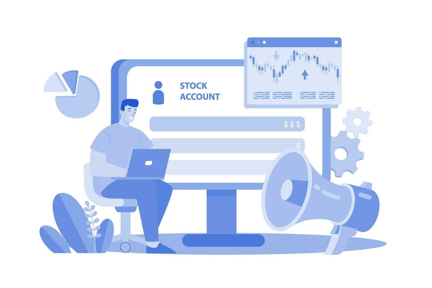 Investment Loss Illustration concept. A flat illustration isolated on white background vector