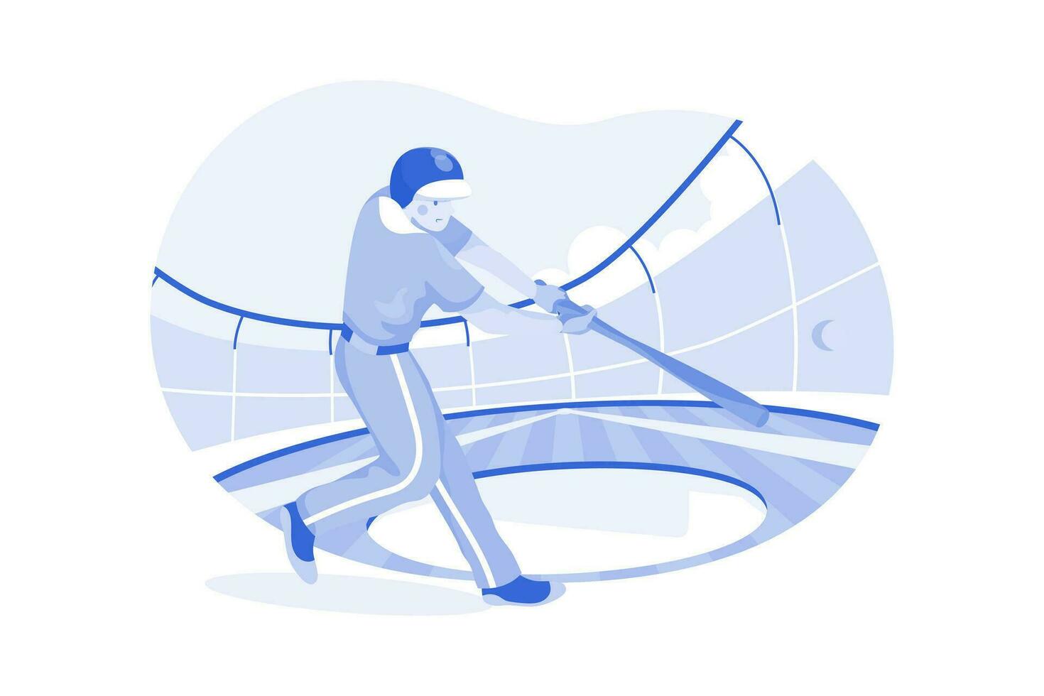 béisbol jugador personaje ilustración concepto. un plano ilustración aislado en blanco antecedentes vector