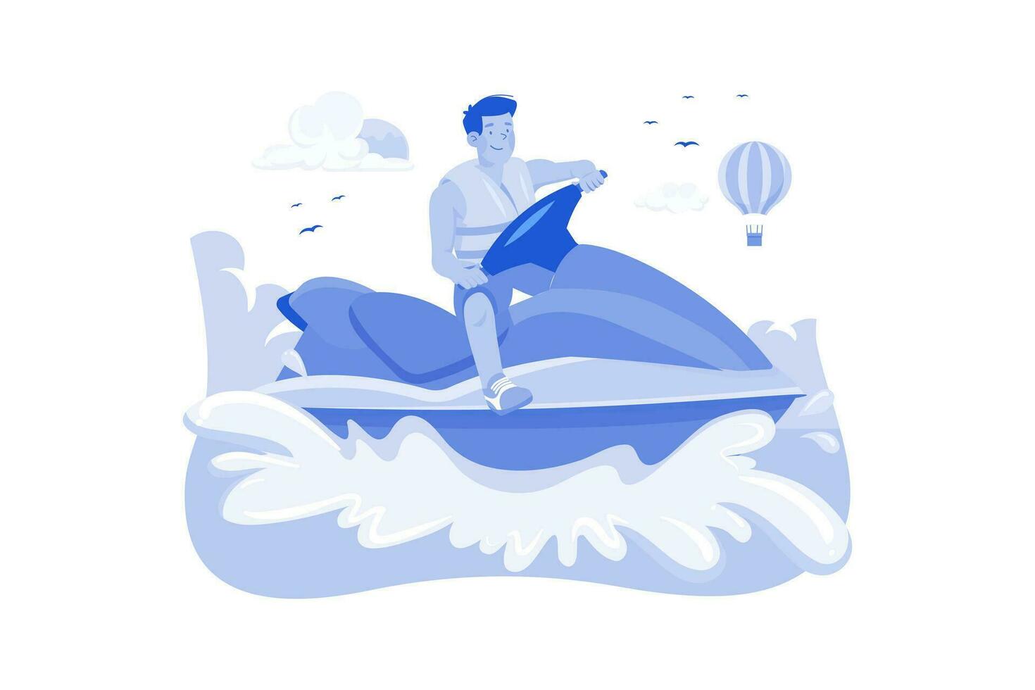 Guy Riding A Water Scooter vector