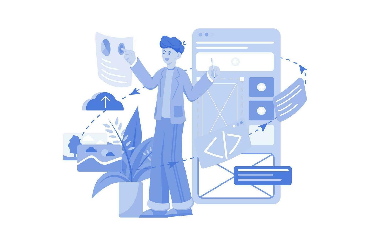 Mobile Designer Illustration concept vector