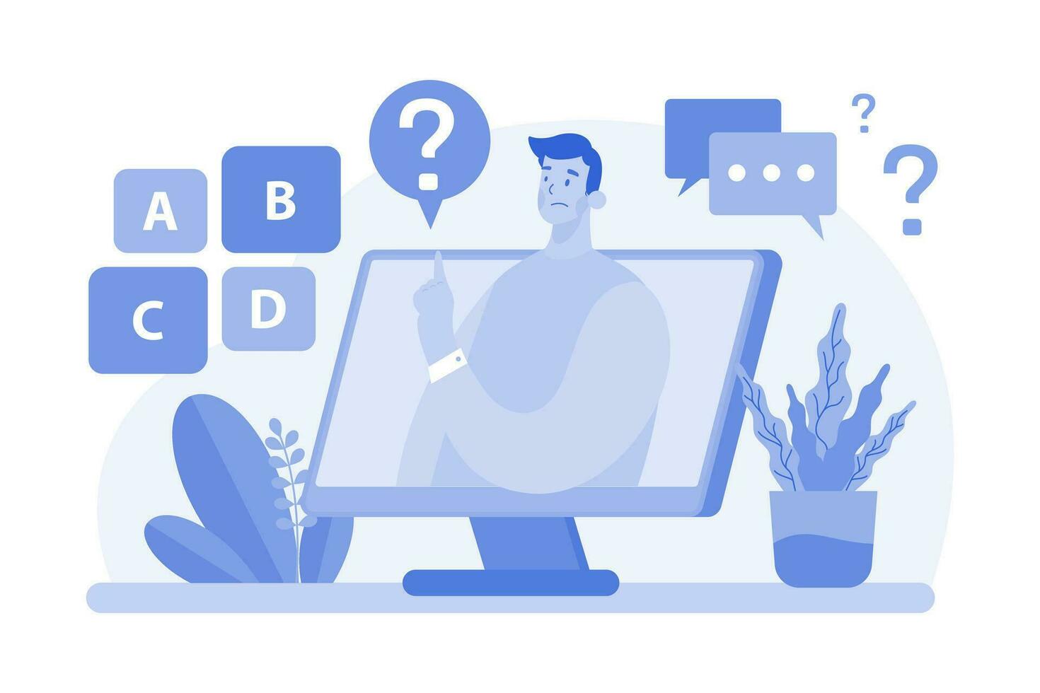 Company Employees Use Survey Online To Find Ideas. vector