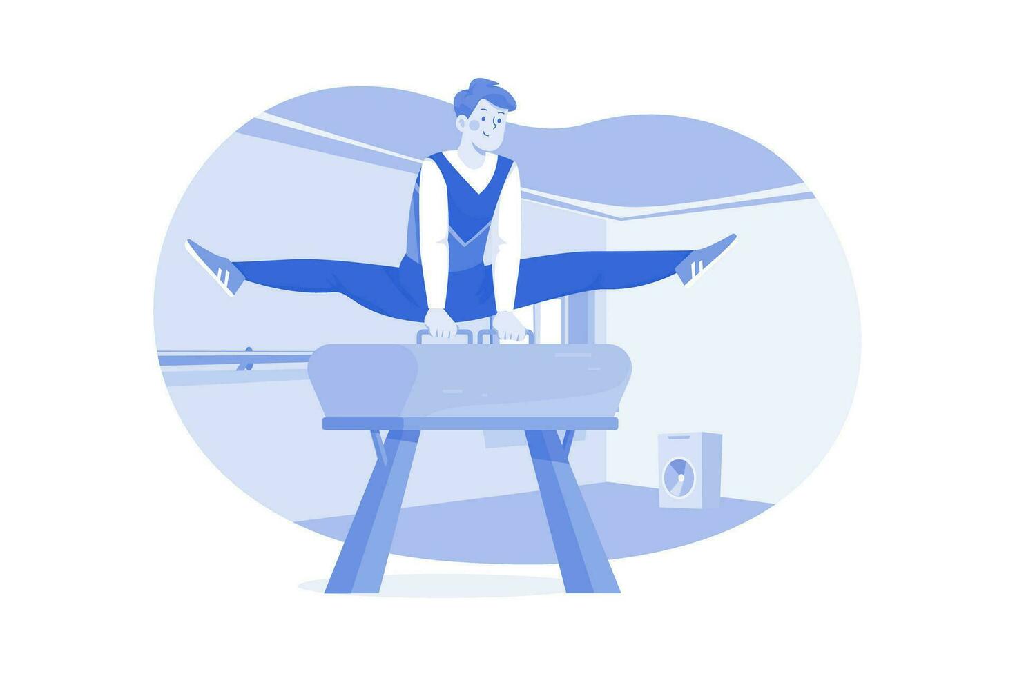 Sports Gymnast On The Log vector