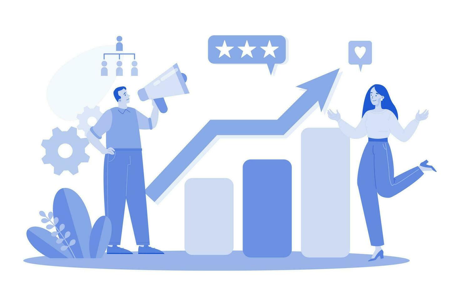 Business people discussing about plan vector
