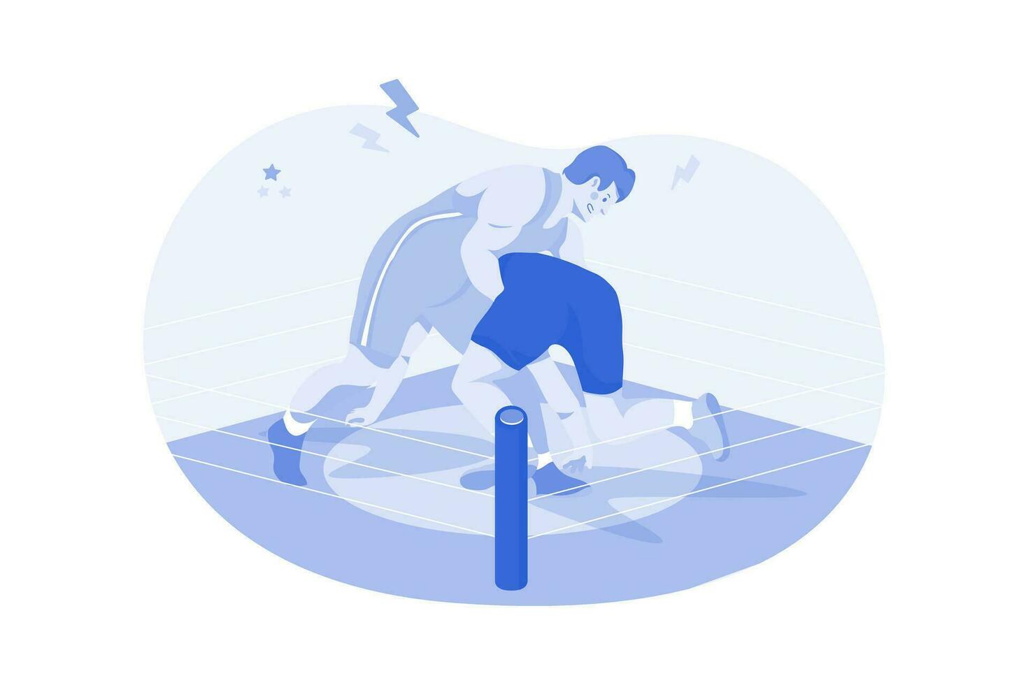 Strong Wrestlers In The Ring vector