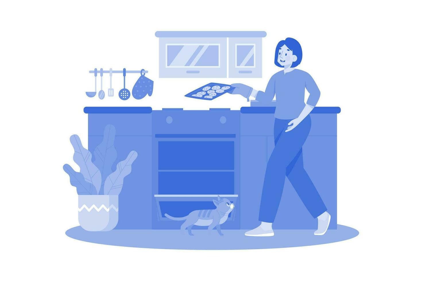 Cooking and Kitchen  Illustration concept on white background vector