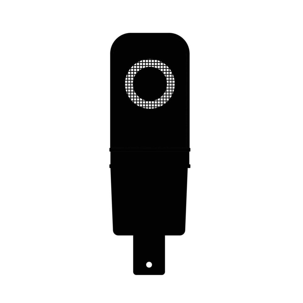 Microphone Silhouette. Black and White Icon Design Elements on Isolated White Background vector