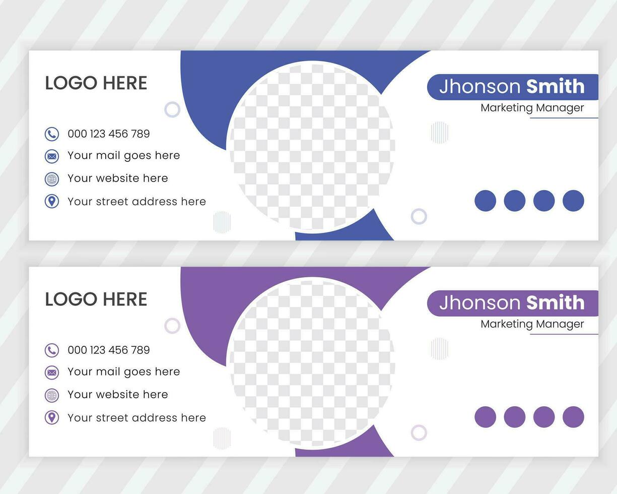 Minimalist Business email signature design template or email footer and personal social media cover design vector