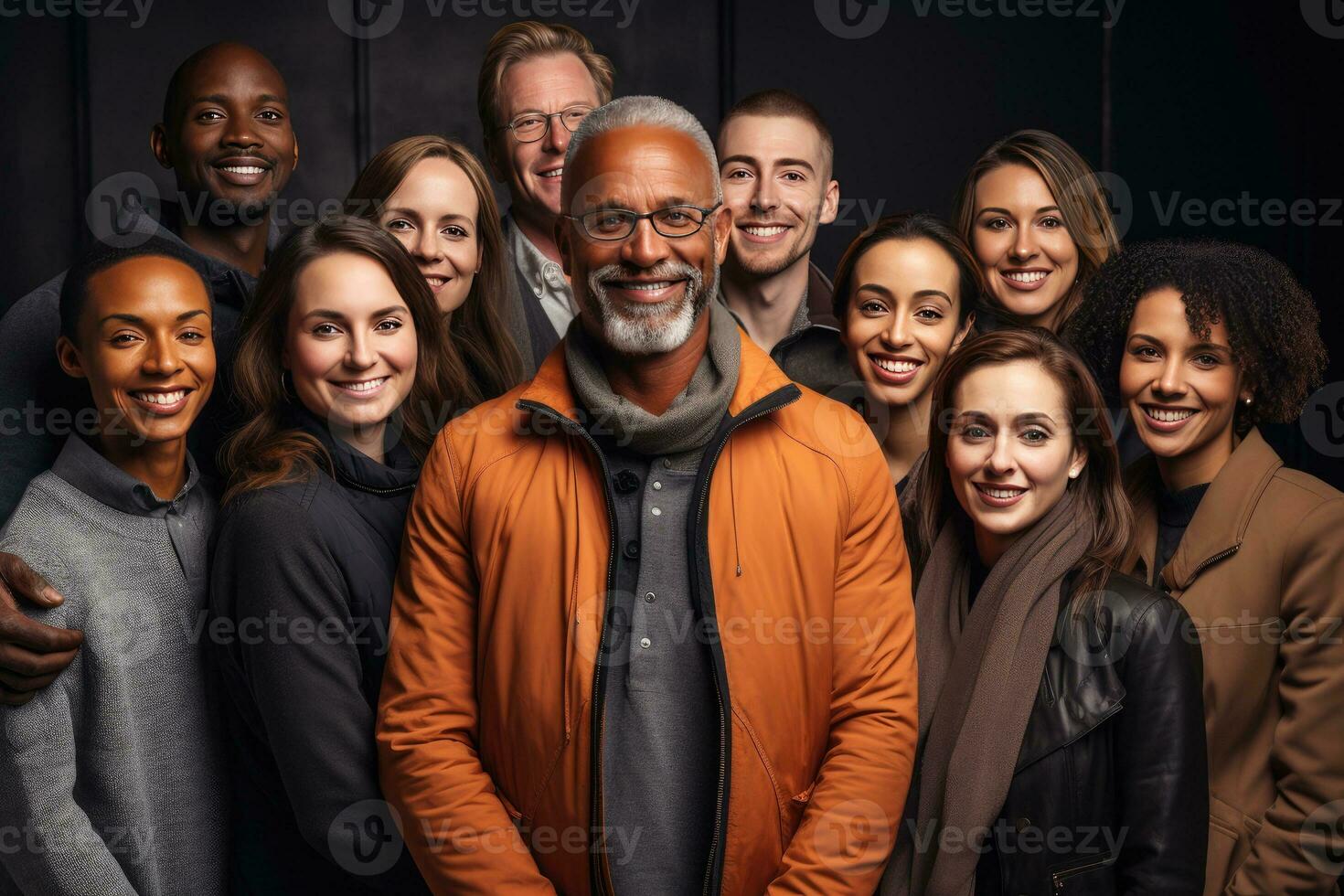 Diversity multicultural people group. Team union concept. Generative AI photo