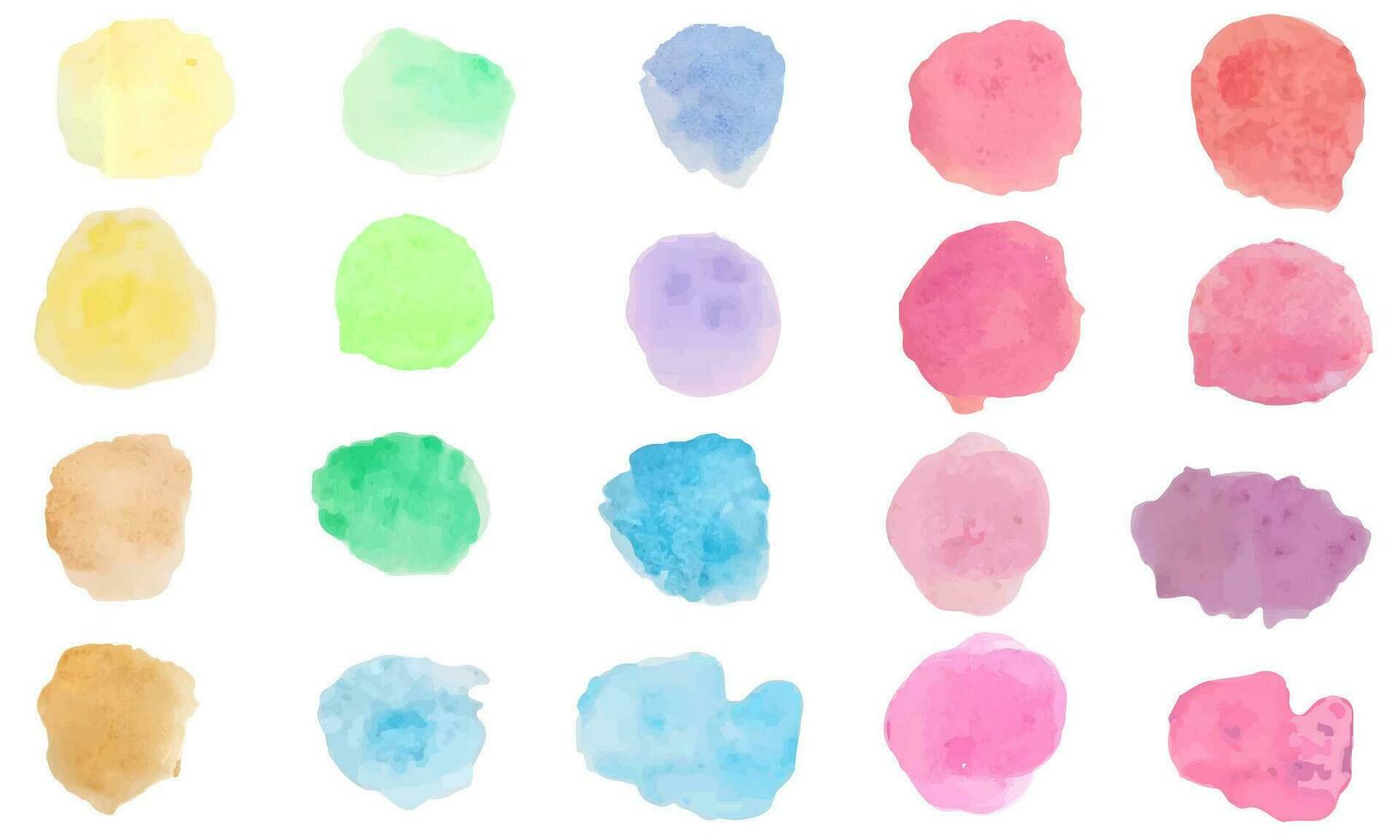 Set of multi-colored watercolor stains, watercolor stains vector