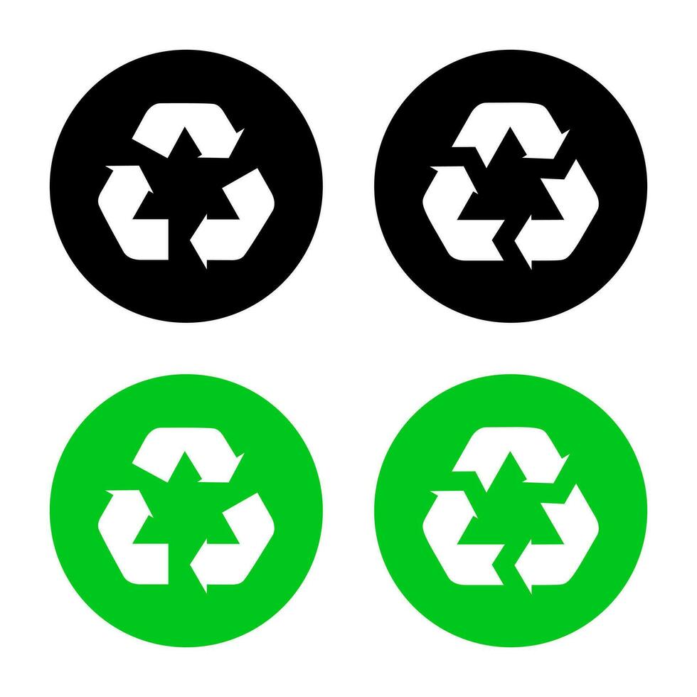 Recycle, recycling icon vector in flat style. Arrow symbols that form a rotating triangle