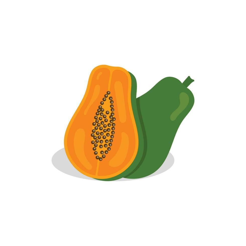 Fresh Papaya Fruit Logo Template Vector Illustration