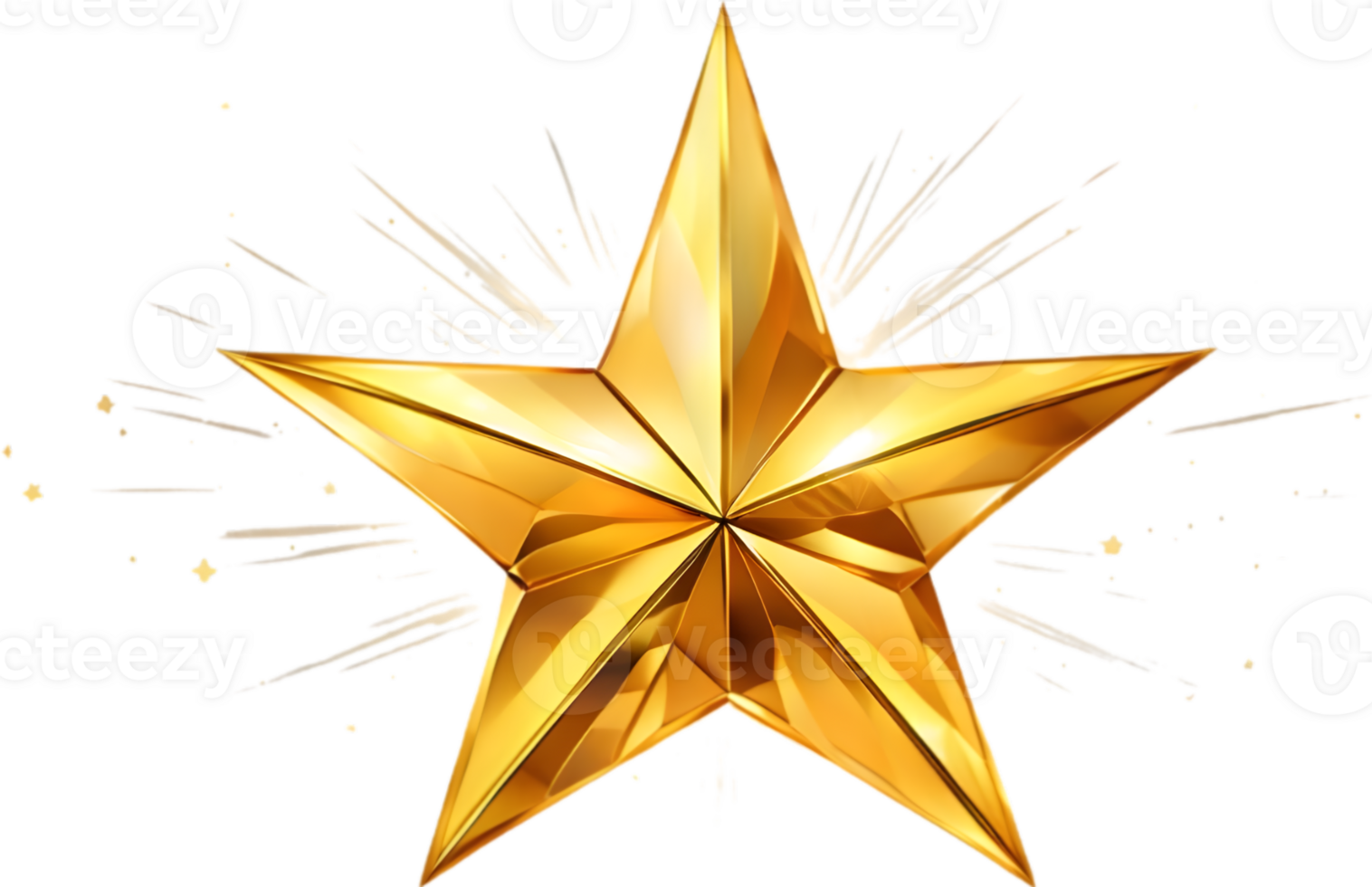 Gold Star, Shining Bright, Stellar Achievement ai generative png