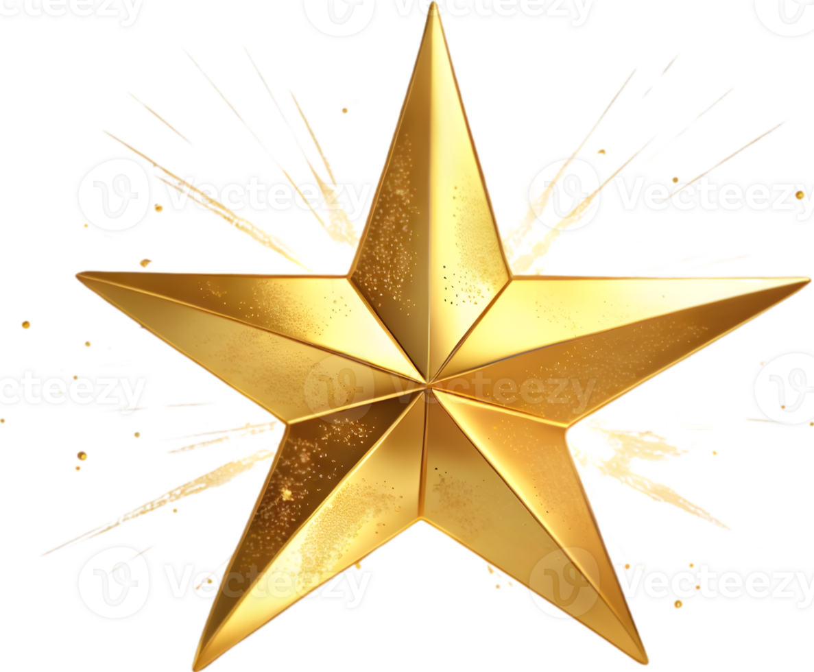 Gold Star, Shining Bright, Stellar Achievement ai generative png