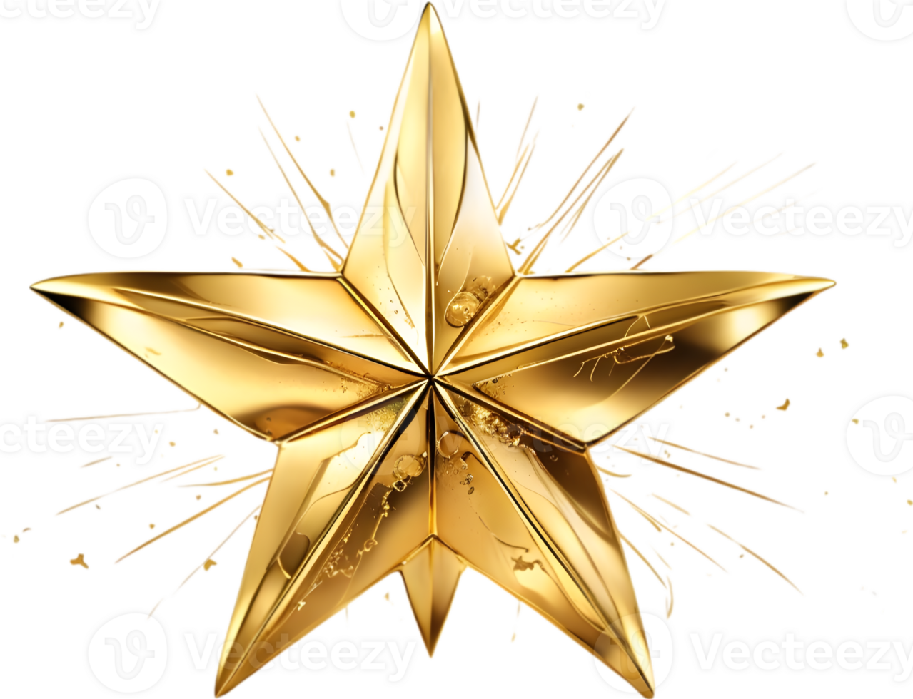 Gold Star, Shining Bright, Stellar Achievement ai generative png