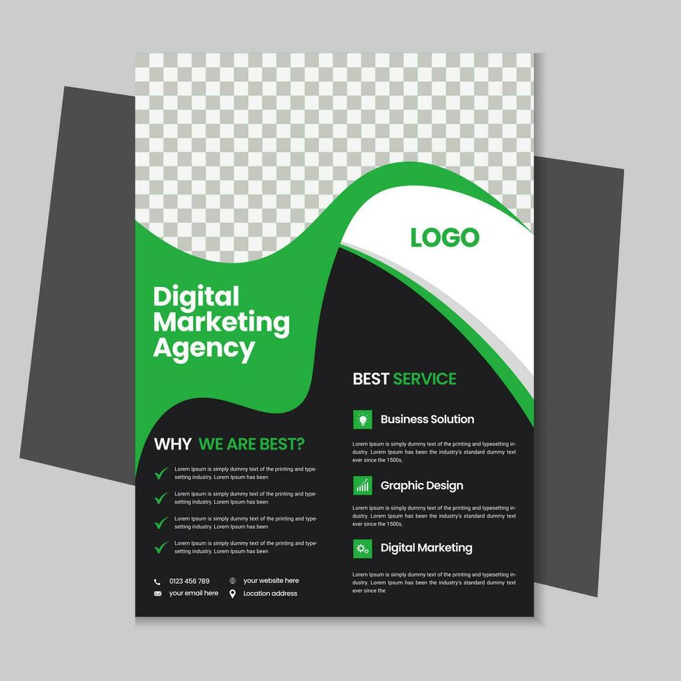 Business flyer a4 template design with mockup vector