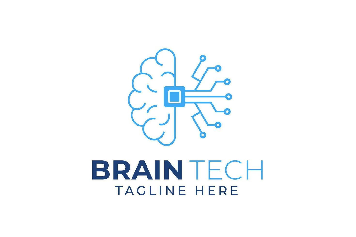 brain logo suitable for technology logo design. brain tech vector logo template. Artificial intelligence logo