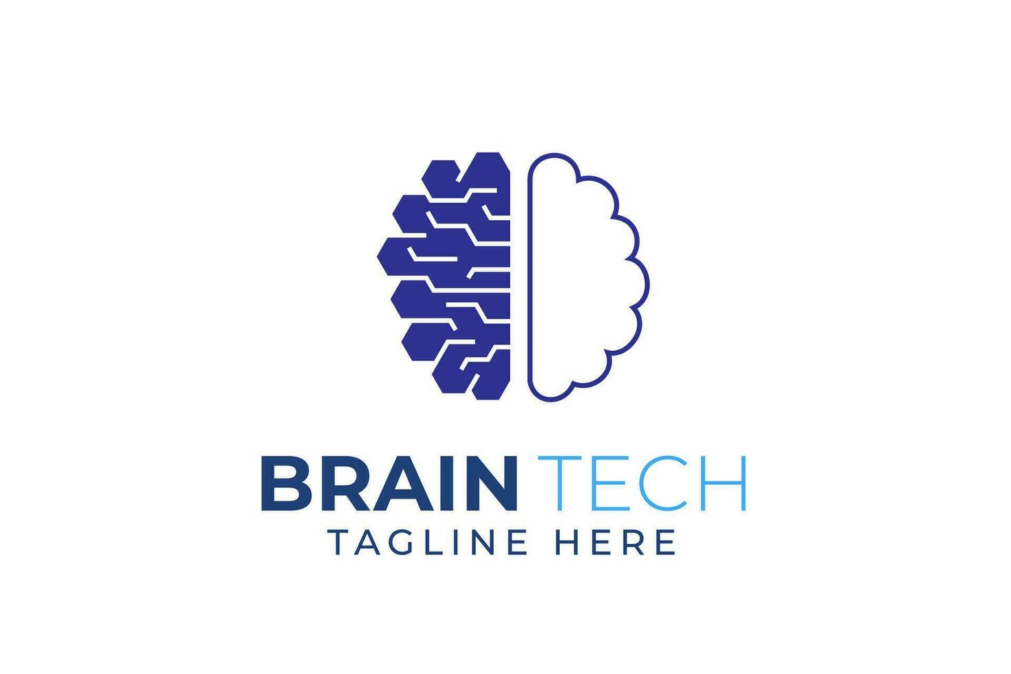brain logo suitable for technology logo design. brain tech vector logo template. Artificial intelligence logo