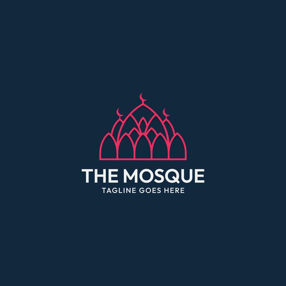 Mosque building logo design vector template, creative concept, creative design, symbol, icon