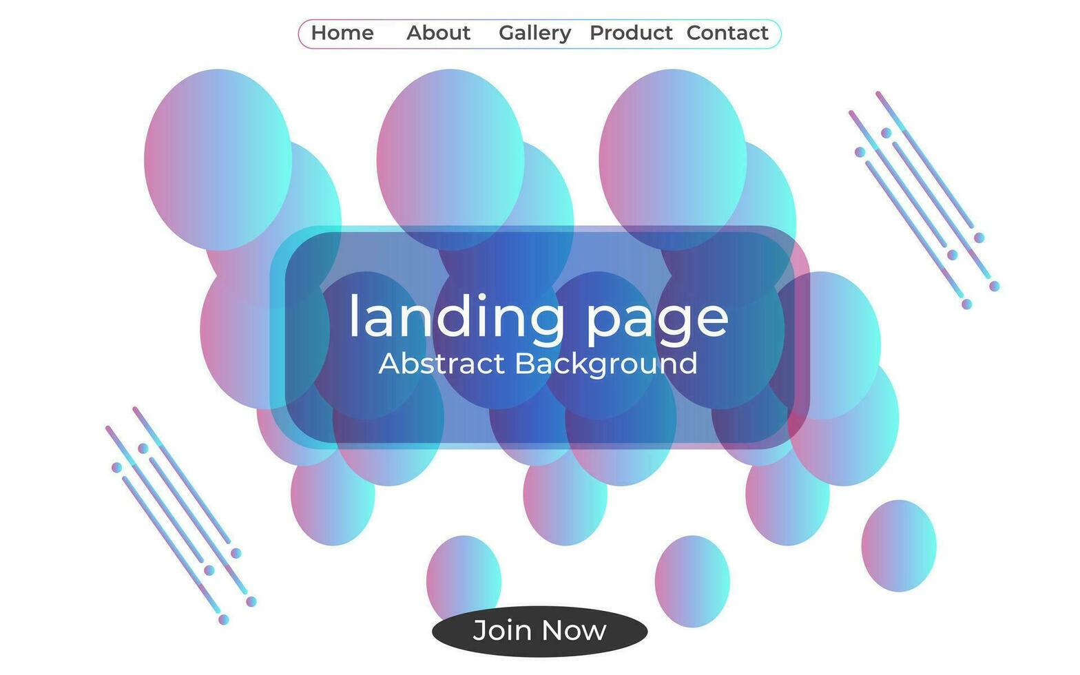 Landing page Template 3d minimal round elips colorful gradient shape vector