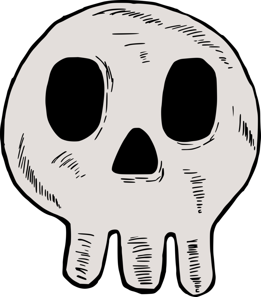 Cartoony design of skull. png
