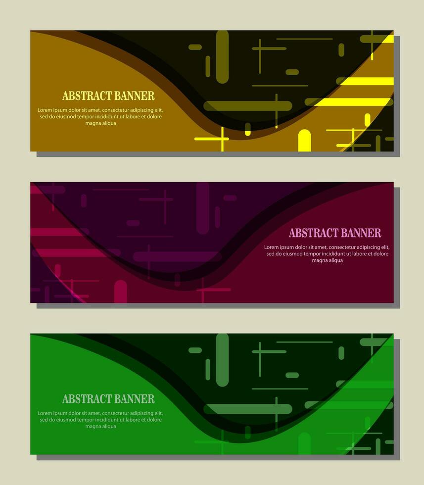 colorful modern and trendy abstract banner background design. vector templates