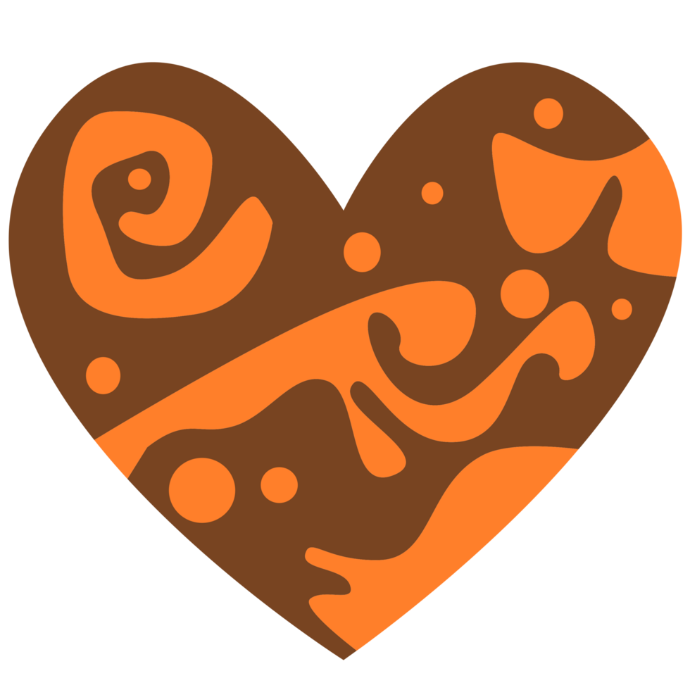 brown and orange heart png