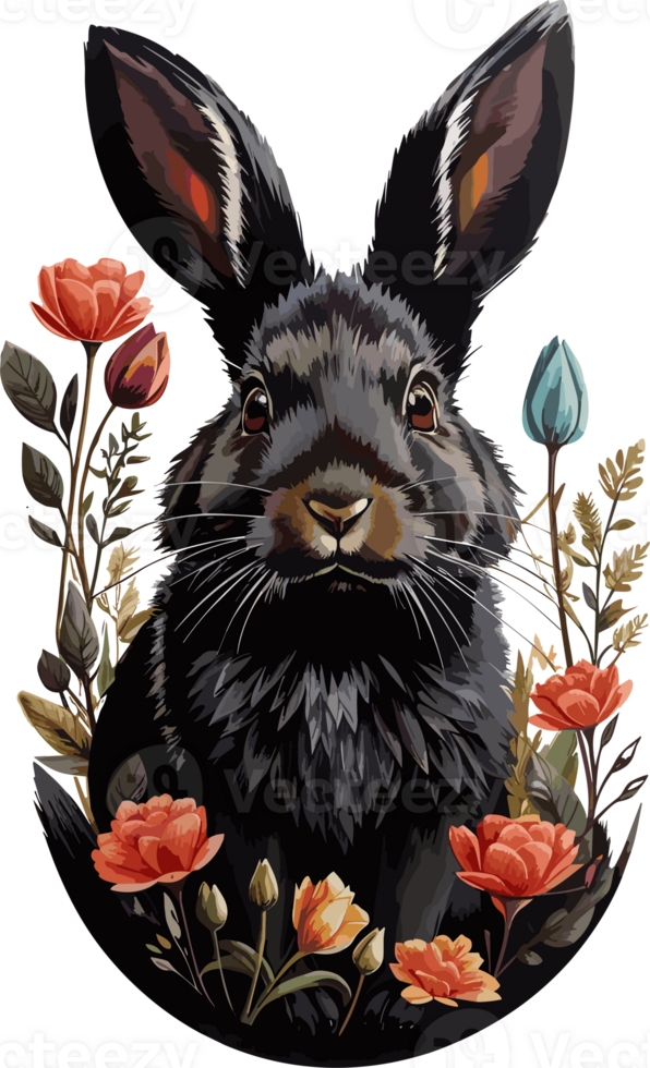 Black Bunny  ai generative png