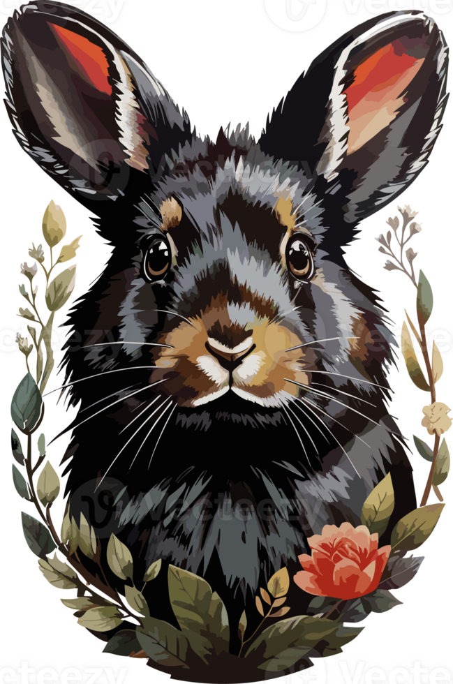 Black Bunny  ai generative png