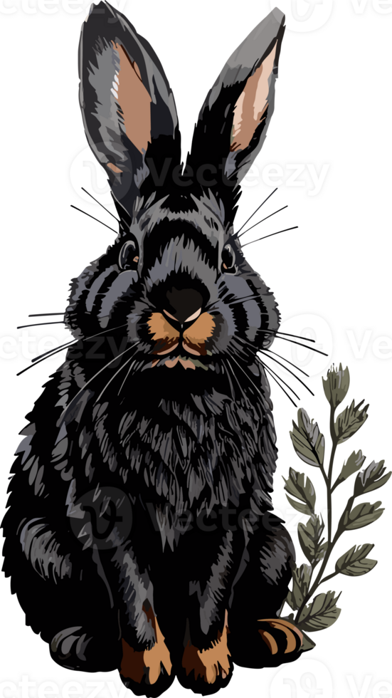 Black Bunny  ai generative png