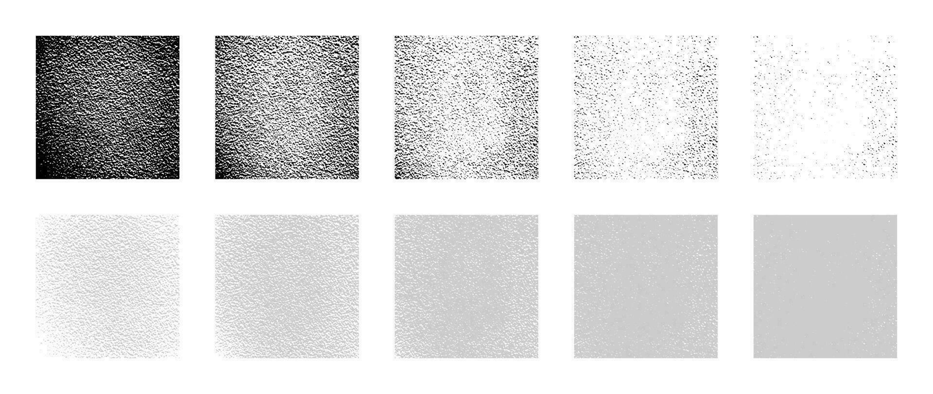 A set of overlay textures of a stucco wall effect. Vector collection grunge stamps with different degrees of shading.
