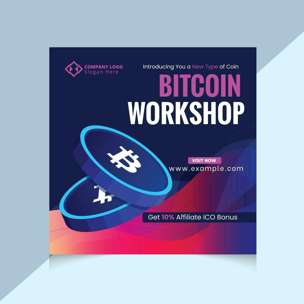 cryptocurrency design template for social media post vector