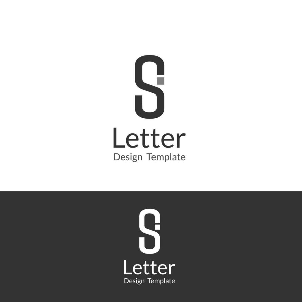 si es letra diseño logo logotipo icono concepto con sans serif fuente y clásico elegante estilo Mira vector