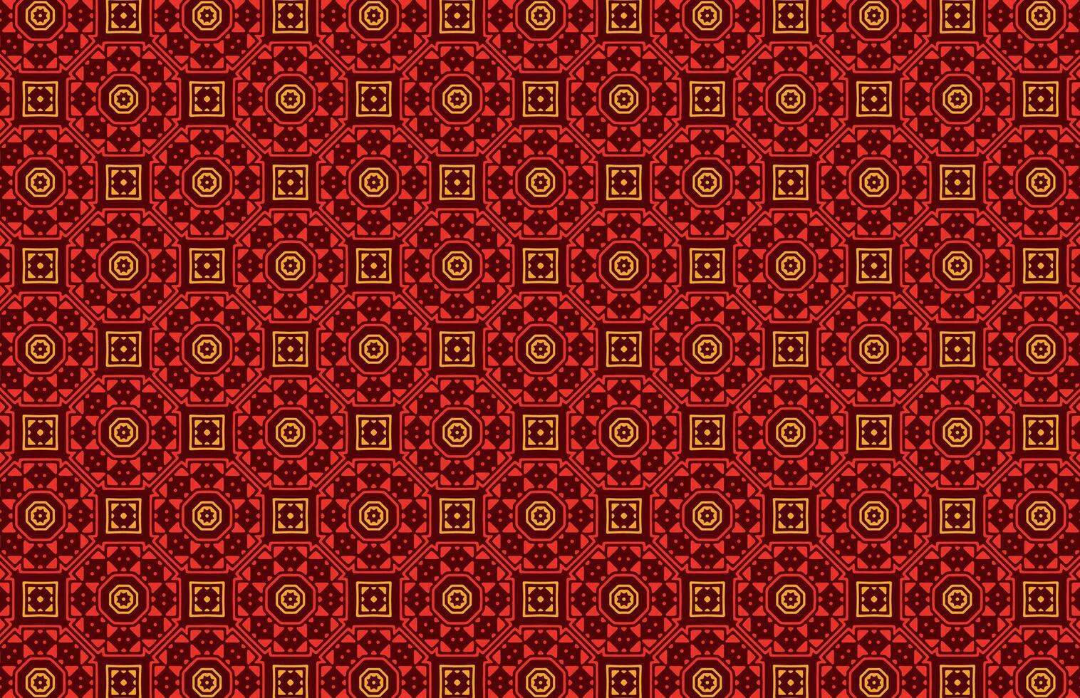 Red and yellow color islamic fabric pattern vector