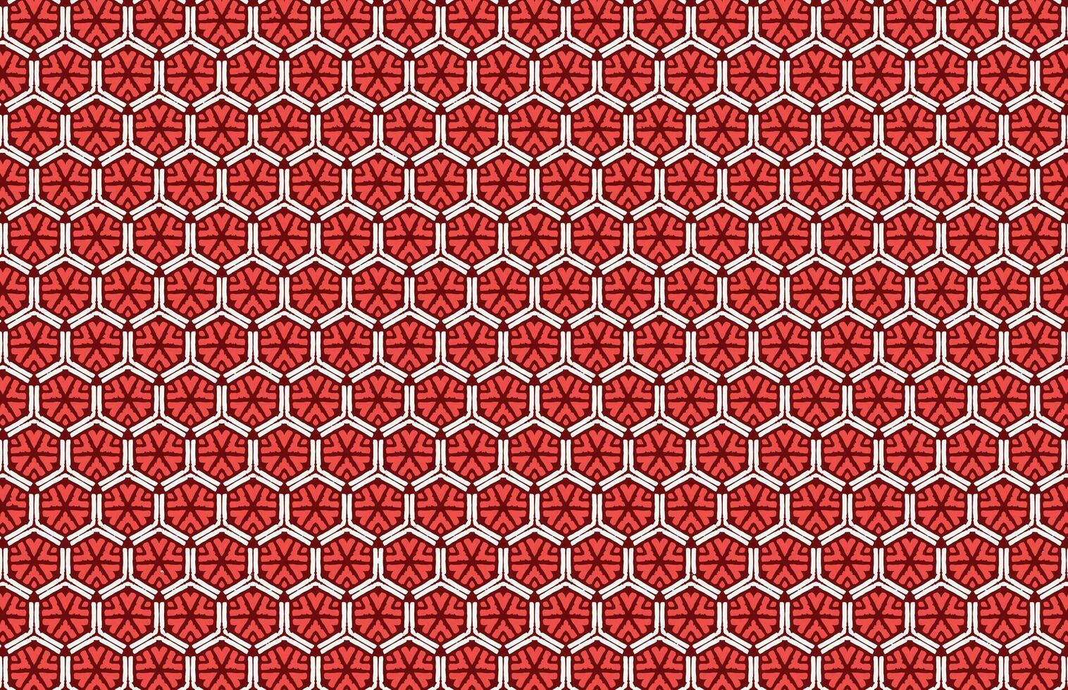 White and red hexagonal pattern background vector