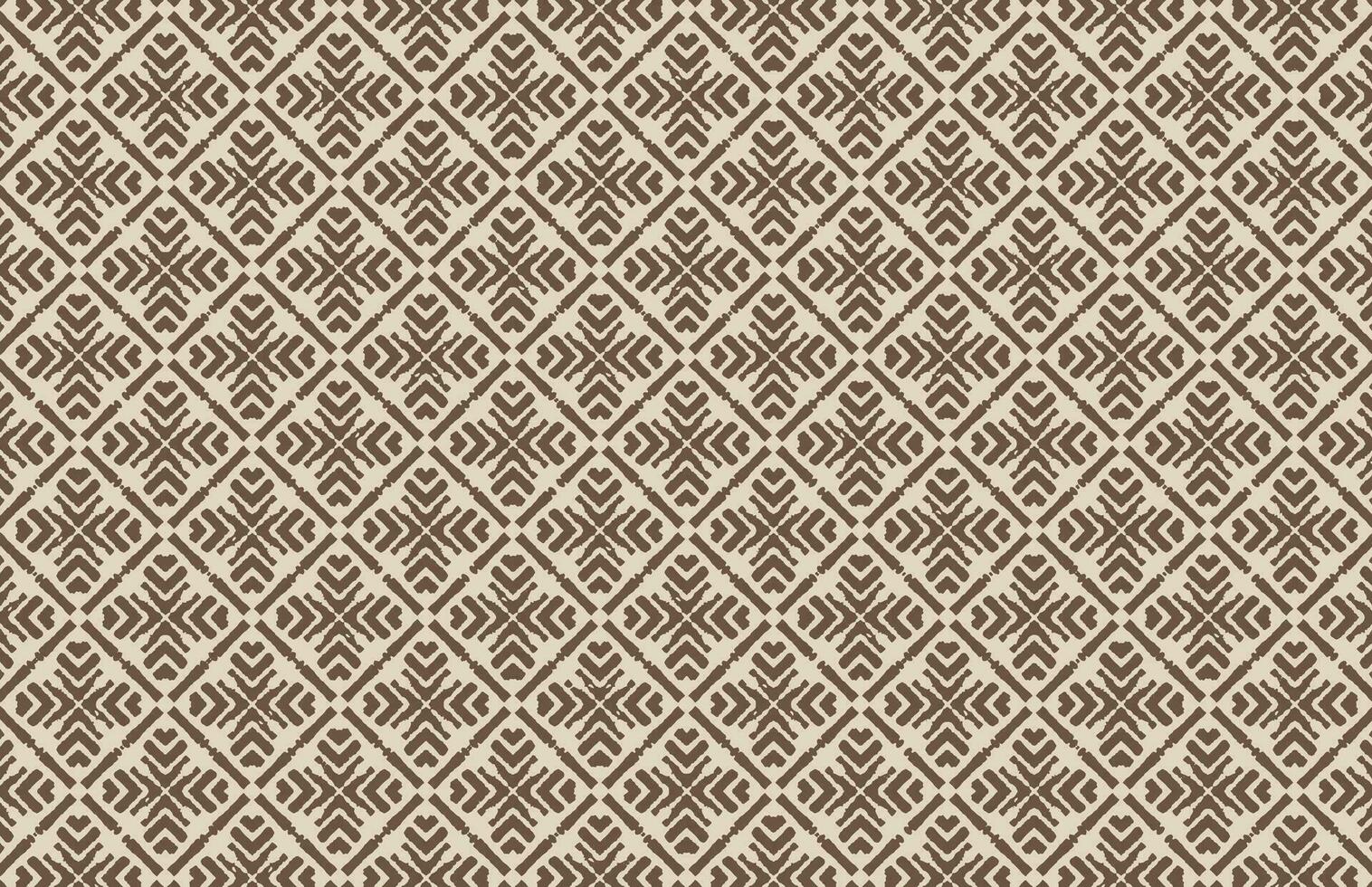 Brown ikat fabric pattern background vector