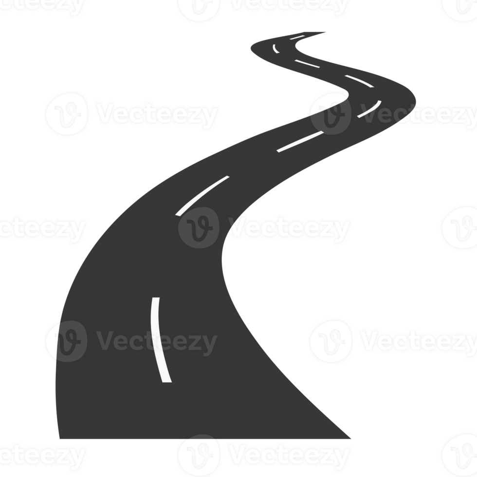 enroulement route sur un isolé. route emplacement infographie modèles. png