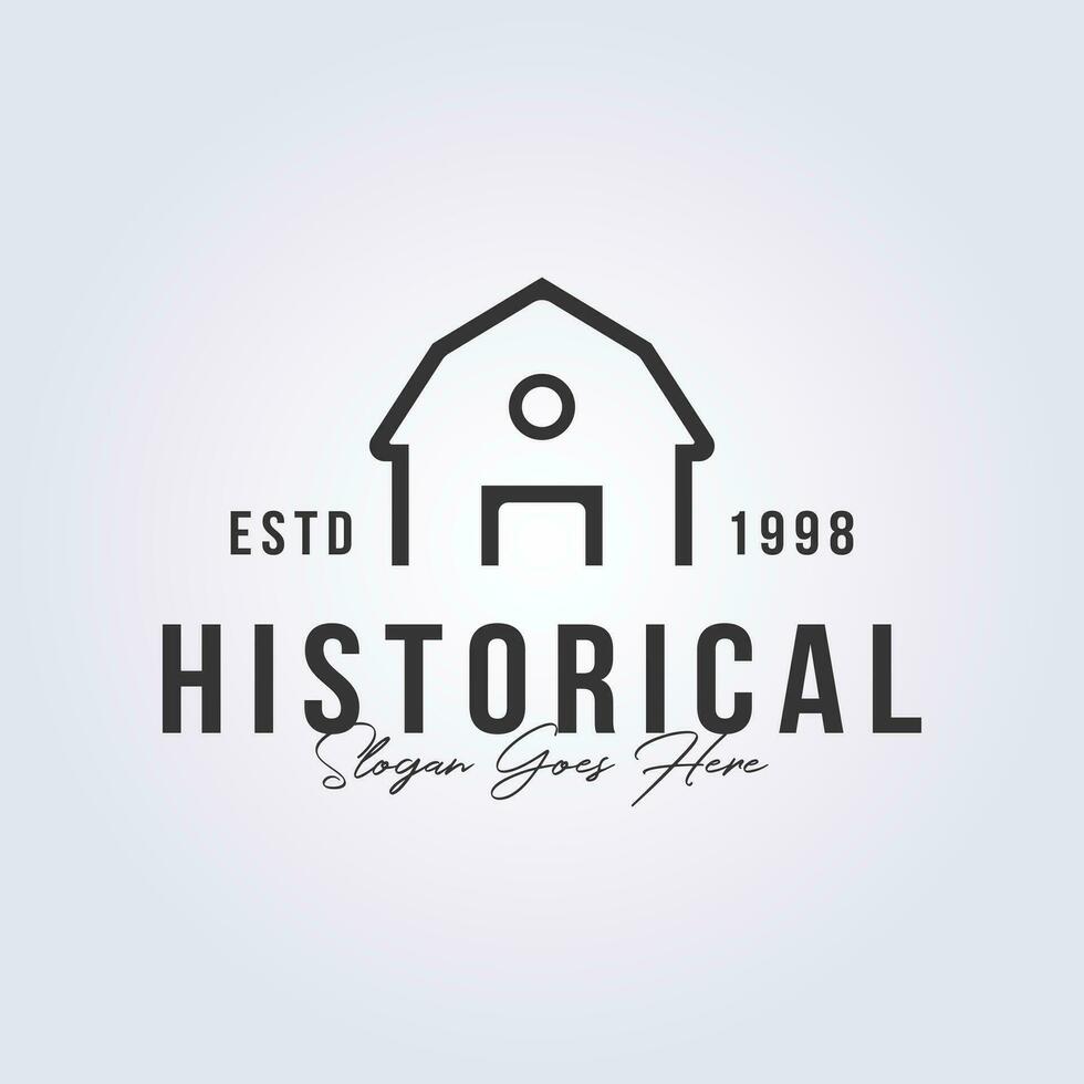 historical barn logo, vintage barn symbol icon vector illustration design