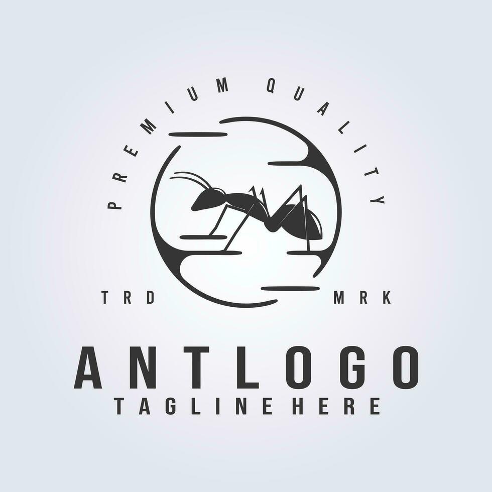 ant logo badge, minimal icon symbol vector illustration design