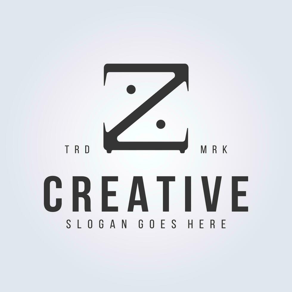 creative z initial cupboard furniture logo vector illustration template icon symbol design