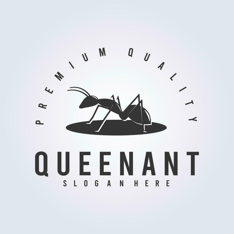 queen ant logo icon symbol vector illustration design